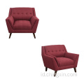 Sofa Santai Kain Merah Ruang Tamu Satu Kursi